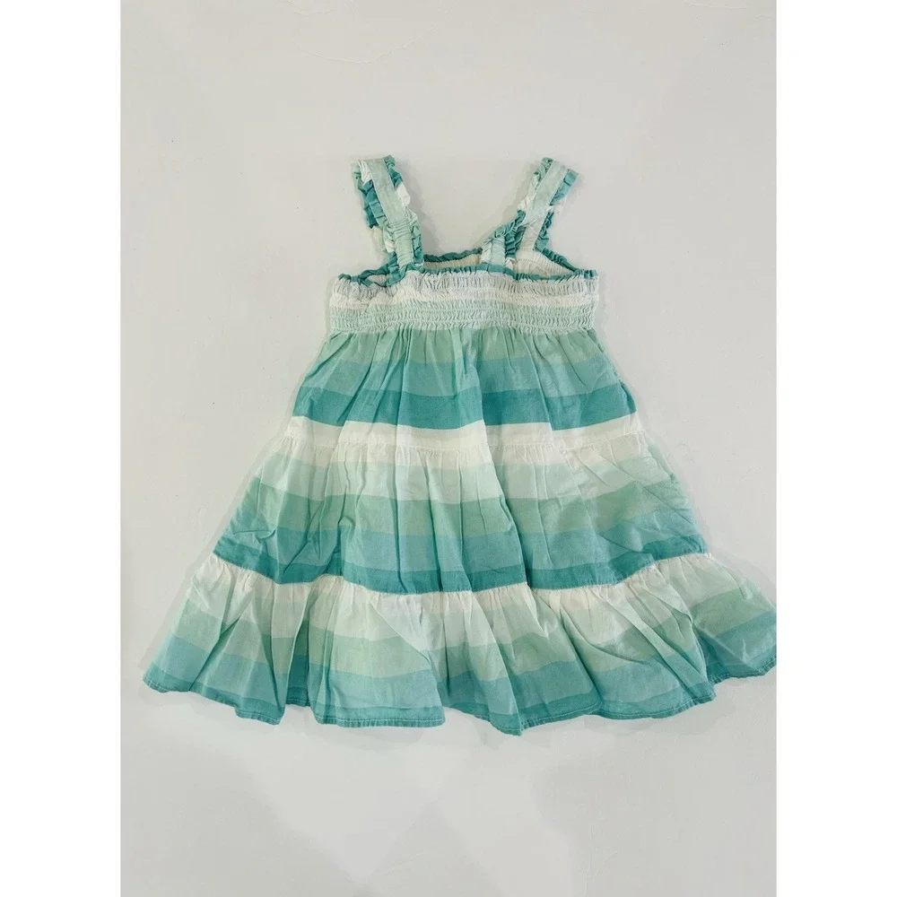 Baby GAP Striped Toile Summer Dress Baby Girls 6-12‎ Months Blue Smocked Beach